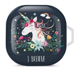 Magic Unicorn Earbuds Case Compatibel met Samsung Hard Shell Beschermhoes Wit-Stijl