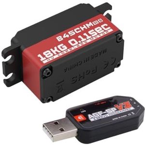 VLALAMNO Coreless Motor B45CHM V2 18 kg Hoge Koppel Programmeerbare 180 Graden Digitale Laag Profiel Servo voor 1/12 (B45CHM V2 set3)