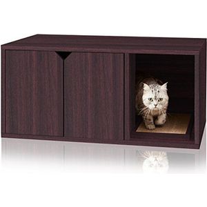 Way basics 819767013648 Milieuvriendelijke moderne kattenbakbakmeubel, espresso