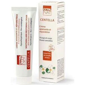 CYTOLNAT - Centella verzachtende en herstellende crème - Hydrateert, herstelt, verzacht, vermindert roodheid en irritatie - Gevoelige en kwetsbare Huid - Gezicht en lichaam -Natuurlijke Formule-100 ml