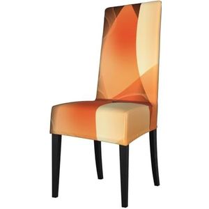 KemEng Abstract oranje en bruin patroon, stoelhoezen, stoelbeschermer, stretch eetkamerstoelhoes, stoelhoes voor stoelen
