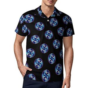 Vissen Constellation Heren Golf Polo-Shirt Zomer Korte Mouw T-shirt Casual Sneldrogende Tees XL