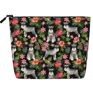 FZGGWYHL Schnauzer bedrukte nephennep make-uptas dagelijkse opbergtas, Zwart, Eén maat, Tas Organizer
