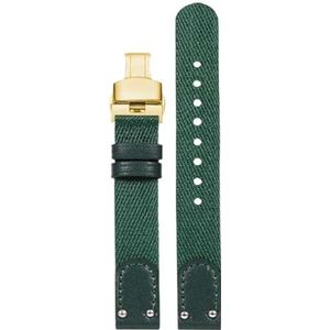 Pgqjfks 12mm/14mm Nylon Canvas Horloge Band Vrouwen Horloge Vervanging Strap, Gouden Vlinder Gesp, 12mm, Nylon