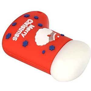 USB-flashdrive in Kerstsokvorm, Schattige Draagbare USB 2.0-stick, Snelle Plug-and-play-geheugenstick voor Gegevensopslag voor Thuiskantoor, Coole Cadeaus en Cadeaus voor Familie en Vrienden (128GB)