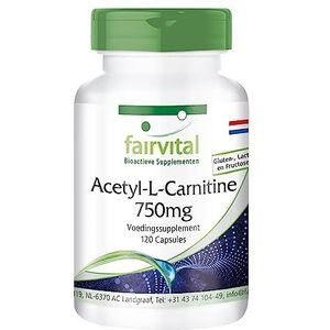 Fairvital | Acetyl-L-Carnitine hoog gedoseerd - 750mg - HOOGDOSERING - VEGAN - 120 Capsules