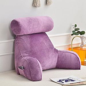 Ergonomisch ontwerp, rugleuning lendensteun arm zitkussen rust bed stoel rugkussen, rugsteun kussen(Purple)