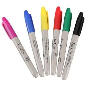 Sonew 6 stuks/set Tattoo Marker Pen, Tattoo Huid Scribe Pen Tattoo Huid Markers Positionering Pen Permanente Make-Up Body Art Beauty Tool