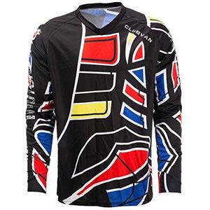 weimostar Fietstrui, wielertrui, tenue, heren, mountainbike, motocross, lange mouwen, MTB-shirt, downhill, top, shorts, fietsshirt, rood, M, 9526, M