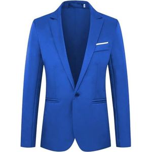 Leader of the Beauty Herenblazer voor heren, blazer, bruidegom, blazer, bruiloft, slim fit, jas, gala, smoking, herenbovenkleding, Blauw, XL