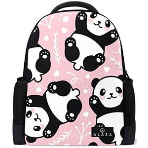 Mijn Dagelijkse Leuke Panda Roze Rugzak 14 Inch Laptop Daypack Bookbag voor Travel College School