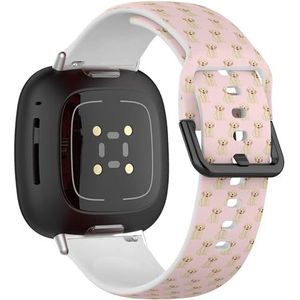 Zachte sportband compatibel met Fitbit Sense / Sense 2 / Versa 4 / Versa 3 (Labrador Golden Retriever Dog) siliconen armband accessoire
