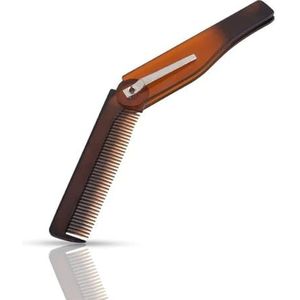 3 kleuren opvouwbare haarkam zakclip haar snor baard kam haarstyling tool kapperskam (maat: 1 stuk- bruin)