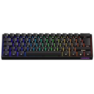 Monsgeek Fun60 Pro Rapid Trigger toetsenbord, 0,01 mm RT-nauwkeurigheid, 8000 Hz, bedraad RGB 60% gamingtoetsenbord met magnetische schakelaars, voor pc/Mac (zwart, ISO-indeling)