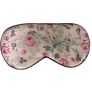 Zuivere Zijden Slaap Oogmasker Bloemenprint Oogbedekking Schaduw Super Gladde Hoofdband Ontspanningshulp Verstelbaar Veelkleurig (NO.12)