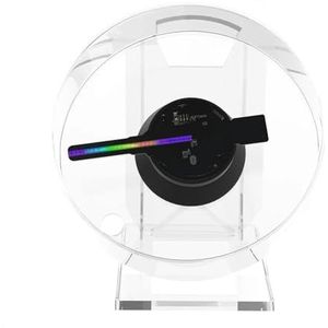 3D Hologram Projector Ventilator, LED Sign Mini Desktop Holografische Speler Ondersteuning Afbeelding Video Winkel Bar Feest Reclame Display Licht Hoge helderheid