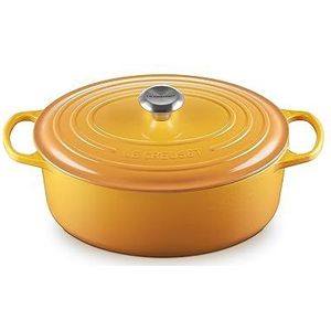 Le Creuset Kenmerkende geëmailleerde gietijzeren ronde braadpan met deksel, 31 cm, 6,3 liter, Nectar, 21178316724430