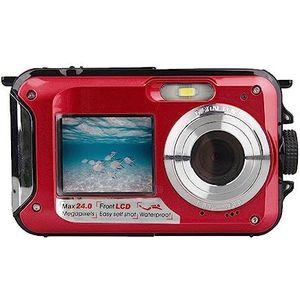 Waterdichte anti-shake digitale camera 1080P selfie-videorecorder for onderwater Leg Momenten Vast Helderheid Precisie(Red)