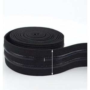 2/5 meter 20-50 mm siliconen antislip elastische band golflint singelband ondergoed riem riem kledingstuk doe-het-zelf benodigdheden naaiaccessoire-EB029-zwart2-25mm-5 meter