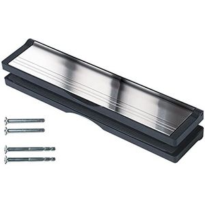 Keypak Deurbrievenbus met mouwen van 30,6 cm - voor 40-80 mm deurdikte, anti-klikklep, interne tochtstrip, verstelbare brievenbus voor UPVC composiet houten deuren (zwart/gepolijst zilver)