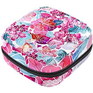 Heldere Gekleurde Bloem Maandverband Opbergtas Menstruatie Pad Tas Draagbare Menstruatie Cup Pouch met Rits voor Tiener Meisjes Vrouwen Dames