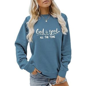God is Good All The Time Sweatshirt, Christian Faith Shirt Women Crewneck Religious Pullovers Tops Jesus Lover Gifts
