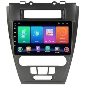 Dubbele DIN Android 14 autoradio voor Ford Fusion Mondeo Mustang 2009-2012 9 Duim QLED Touch screen-met Draadloze Carplay Android Auto GPS navigatie 4G WiFi Stuurwielbediening achteruitrijcamera(P2 WI