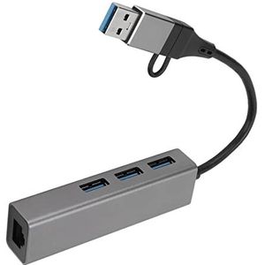 USB3.0-hub, Zilvergrijs USB C Naar RJ45-adapter Aluminiumlegering voor OS X