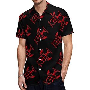 Lift Bro Skeleton Hawaiiaanse shirts voor heren, korte mouwen, casual overhemd met knopen, vakantie, strandshirts, XS