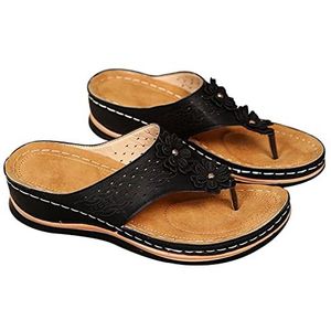 Orthopedische slippers - Geklede teenslippers met verstelbare voetboogsteun - Orthopedische sandalen met voetboogondersteuning Casual voetboogondersteunende teenslippers Fukamou