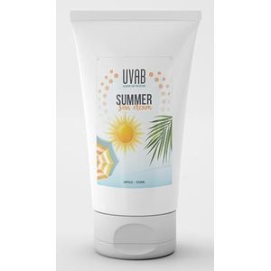 UVAB SPF25+ 50ml zomerzonnecrème voor gezicht en lichaam zonnebrandcrème hoge bescherming. Hydraterende factor 25+ zonnebrandcrème voor hoge bescherming van gezicht en nek.