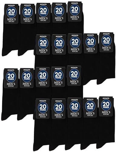 Occulto - Hermann - Heren Sokken - Zwart - Pak van 20 Paar - Maat 47-50
