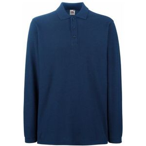 Fruit of the Loom Heren Premium poloshirt met lange mouwen (M) (marine)