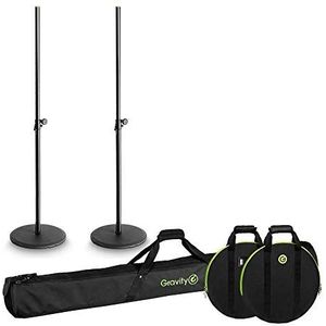 Zwaartekracht Ronde Base Speaker Stand Bundel inc Draagtassen DJ Disco PA Sound System