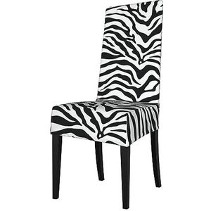 KemEng Zwart wit zebrapatroon, stoelhoezen, stoelbeschermer, stretch eetkamerstoelhoes, stoelhoes voor stoelen