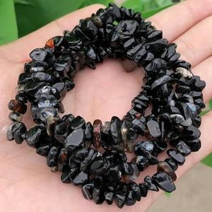 5-8 mm natuurlijke onregelmatige rode granaatsteen kralen grindchips losse spacer kralen voor sieraden maken DIY oorbel ketting 33 ""inch-zwarte toermalijn-5-8 mm 16 inch