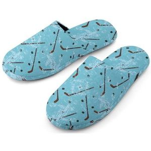 Hockey Patroon Vrouwen Katoenen Slippers Indoor Home Slippers Wasbare Slippers voor Vrouwen