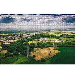 Puzzel 1000 stukjes landschapsluchtfoto van de Donabate regio in Dublin, Ierland houten puzzel voor volwassenen en kinderen meisjes houten puzzel volwassenen educatieve klassieke puzzels