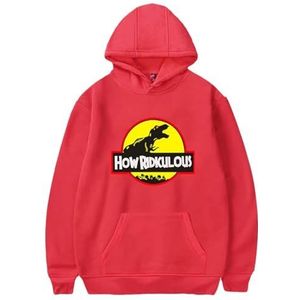 How Ridiculous Merch Rexy Hoodie Merch Winter Hip Hop Harajuku Streetwear Mannen/Vrouwen Sweatshirt Lange mouw Capuchon,Rood,XXL