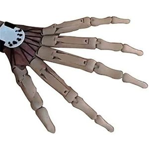 ZGDY Realistische Halloween Party Skelet Handen Gearticuleerde Vingers, Flexibele 3D Printing Scarry Nep Vingers Spookhuis Decor, Skull Hand Model Enge Rekwisieten Een witte linkerhand One Size