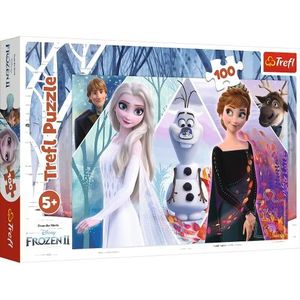 Trefl, Puzzel Glitter, Disney Frozen 2, 100 elementen, in het licht van de liefde, voor kinderen vanaf 5 jaar