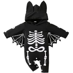 Baby Halloween Kostuum - Vleermuis Outfit Voor Pasgeborenen, Onesie, Skelet Kostuum Voor Jongens, 12-18 Maanden