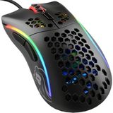Glorious Gaming Model D- (Small) Bedrade Gaming Muis - 61g Superlicht Honingraat Ontwerp, RGB, Ergonomisch, Pixart 3360 Sensor, Omron Schakelaars, PTFE Voetjes, 6 Knoppen - Mat Zwart