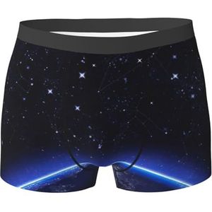 DEXNEL Heren ondergoed boxerslips zacht ademend ondergoed 1pack, blauw sterrenbeeld Galaxy, Zwart, XXL