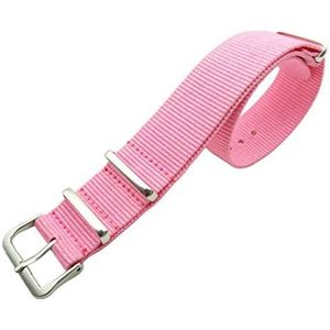 Horlogebandjes voor mannen en vrouwen, horlogeband 1 Stuks Band 18mm/20mm Nylon Horlogeband Accessoires Armband Vervanging Eendelig Horloge Polsbandje (Color : Pink, Size : 20mm)