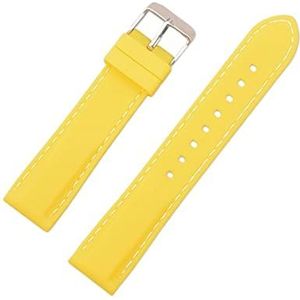 Horlogebandje Siliconen Rubber Sport Horlogeband Universele Horlogeband Pols Riem Armband 16mm 18mm 20mm 22mm 24mm for Mannen Vrouwen Horlogeband(Yellow_18mm)