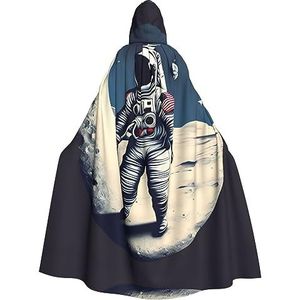 SSIMOO Astronaut On The Moon - Opvallend cosplay kostuum cape voor dames, uniseks vampiermantel voor Halloween.