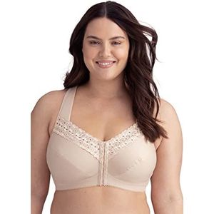 Beha zonder beugel met voorsluiting Broderie Anglaise Miss Mary of Sweden Katoen 75D Beige