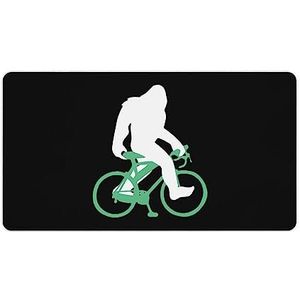 Bigfoot Rijden Fiets Print Bureau Pad Protector Muismatten Kantoor Tafel Mat Grote Muismat Antislip Laptop Pad