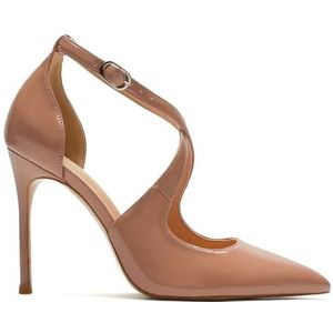 Vrouwen Elegante Hakken Stiletto Sexy Stiletto Puntschoen Gesloten Teen Avondfeest Luxe Mode Kruis Band 54-CHC-19, 2 Beige, 5 AU